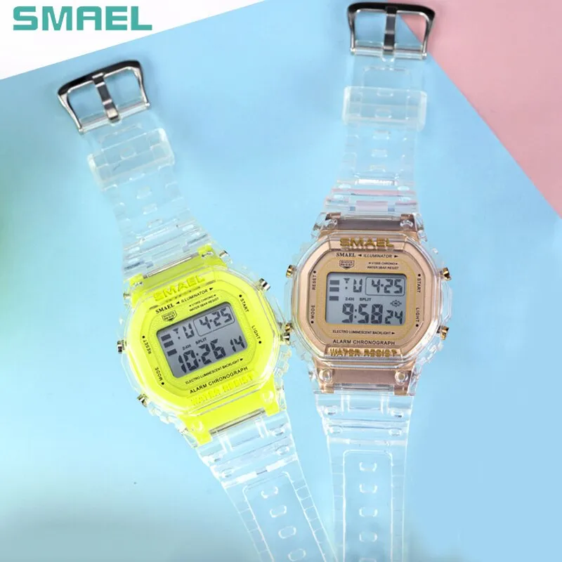 SMAEL Fashion Women &amp; Men Digital Watch Luxury Brand Student Sports Watches Unisex LED Electronic Wristwatch Teenager Clock Girl