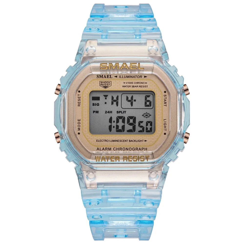 SMAEL Fashion Women &amp; Men Digital Watch Luxury Brand Student Sports Watches Unisex LED Electronic Wristwatch Teenager Clock Girl