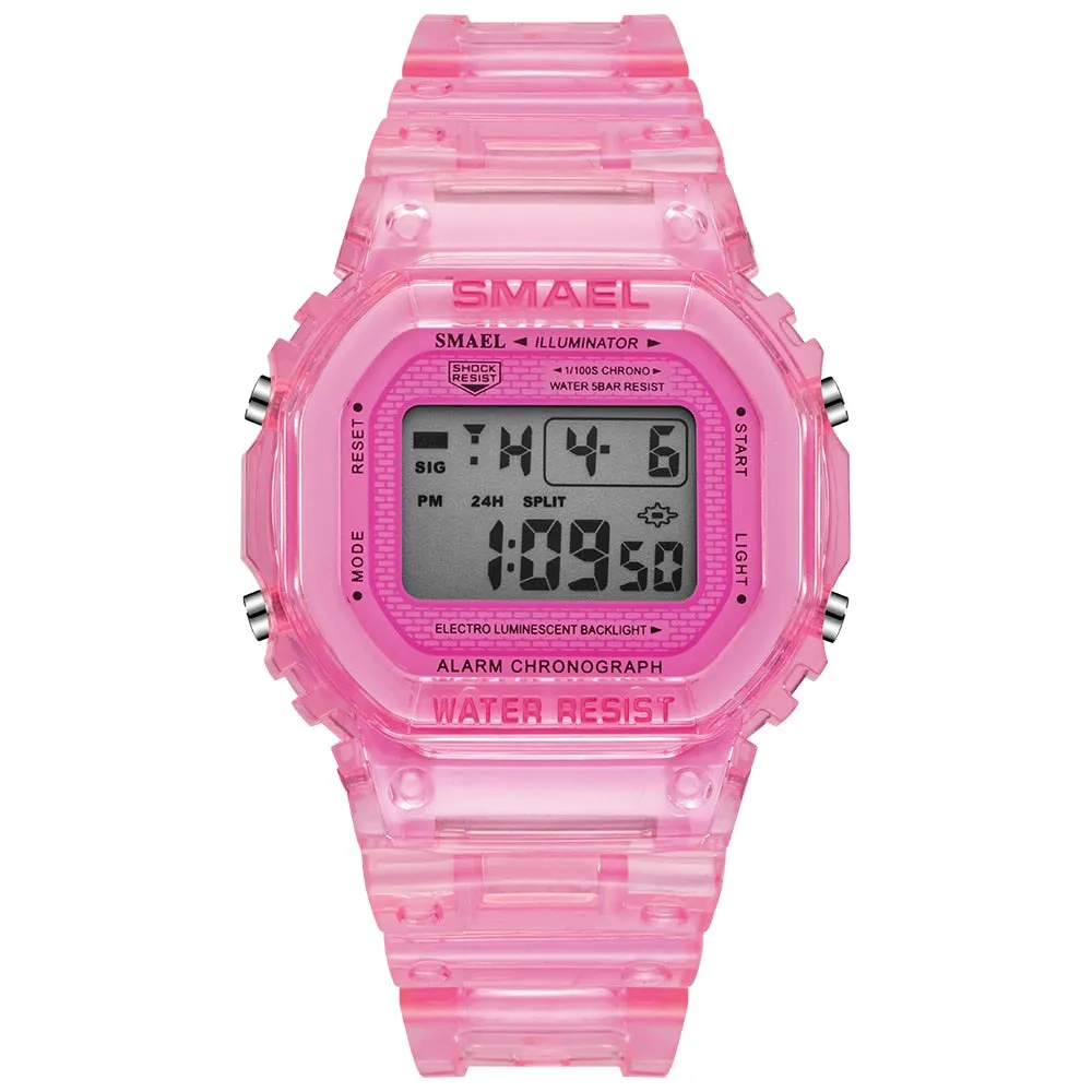 SMAEL Fashion Women &amp; Men Digital Watch Luxury Brand Student Sports Watches Unisex LED Electronic Wristwatch Teenager Clock Girl