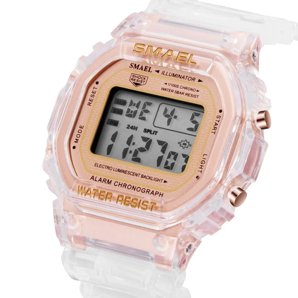 SMAEL Fashion Women &amp; Men Digital Watch Luxury Brand Student Sports Watches Unisex LED Electronic Wristwatch Teenager Clock Girl