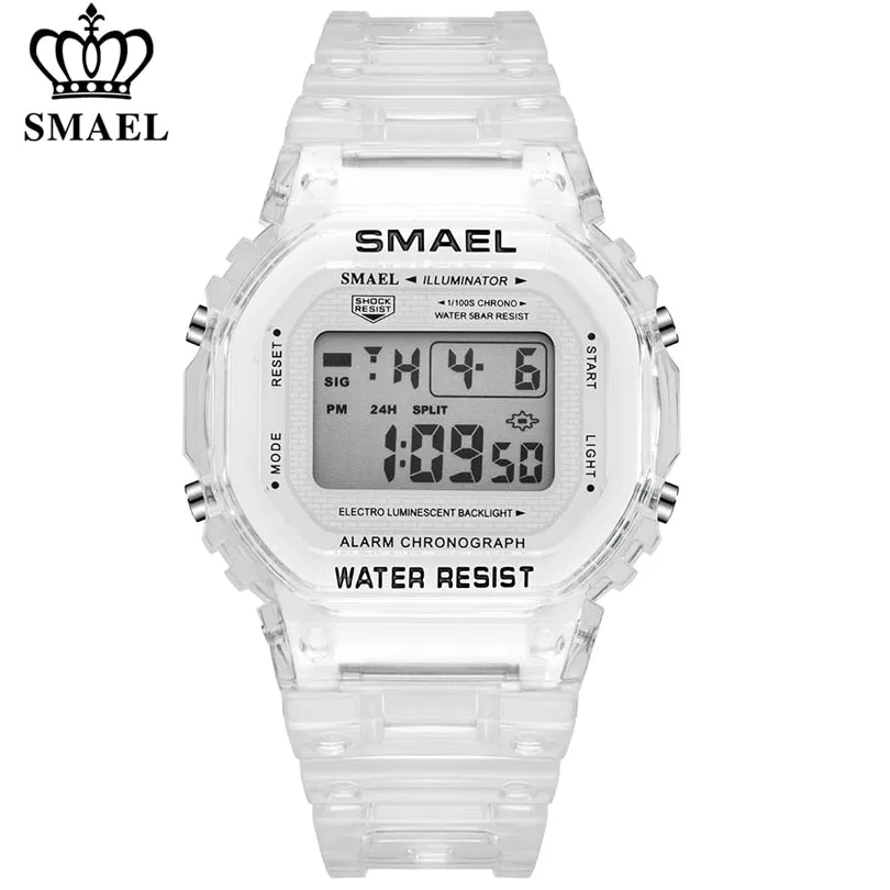 SMAEL Fashion Women &amp; Men Digital Watch Luxury Brand Student Sports Watches Unisex LED Electronic Wristwatch Teenager Clock Girl