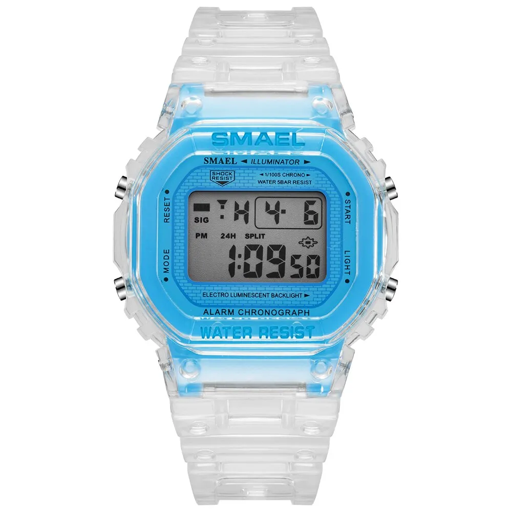 SMAEL Fashion Women &amp; Men Digital Watch Luxury Brand Student Sports Watches Unisex LED Electronic Wristwatch Teenager Clock Girl
