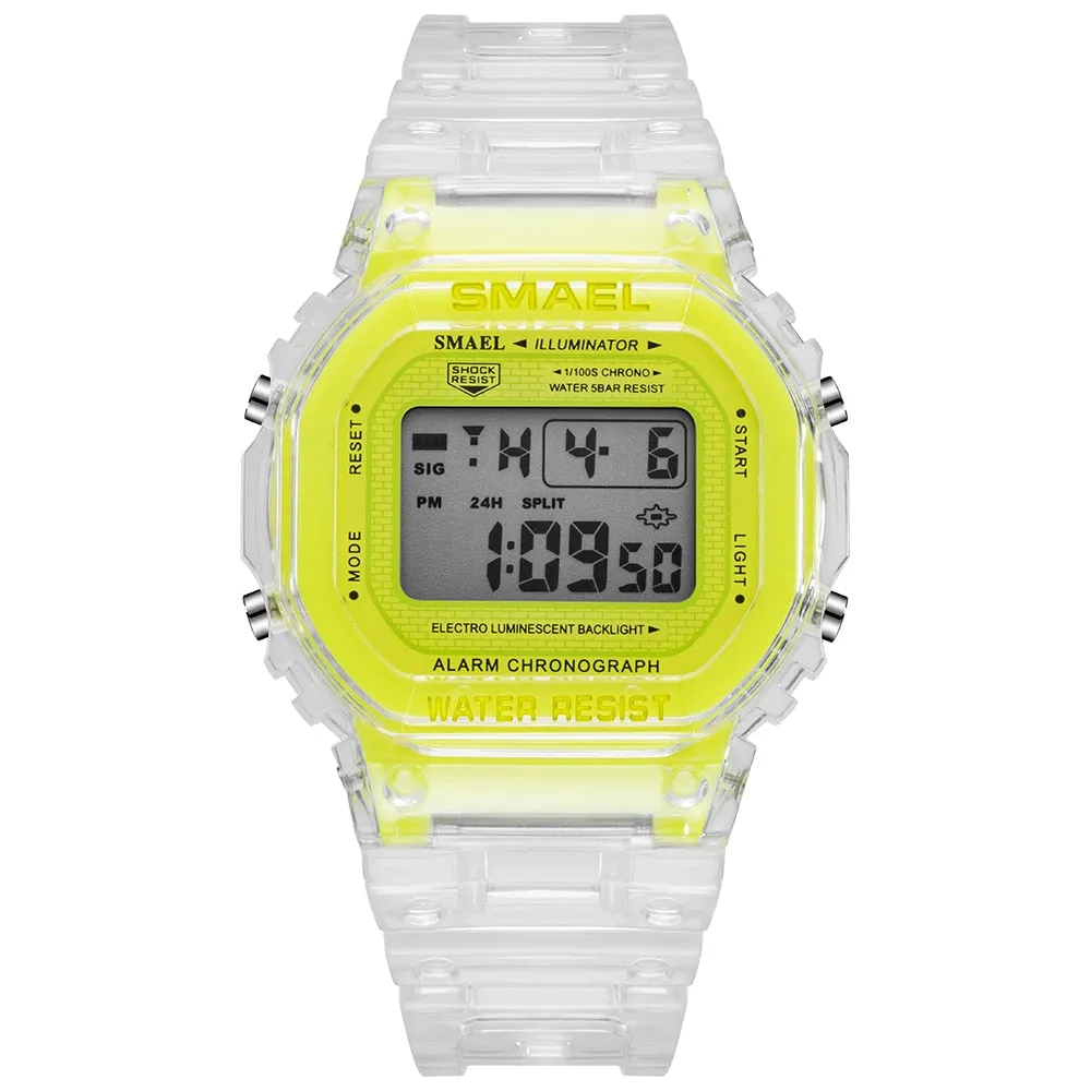 SMAEL Fashion Women &amp; Men Digital Watch Luxury Brand Student Sports Watches Unisex LED Electronic Wristwatch Teenager Clock Girl