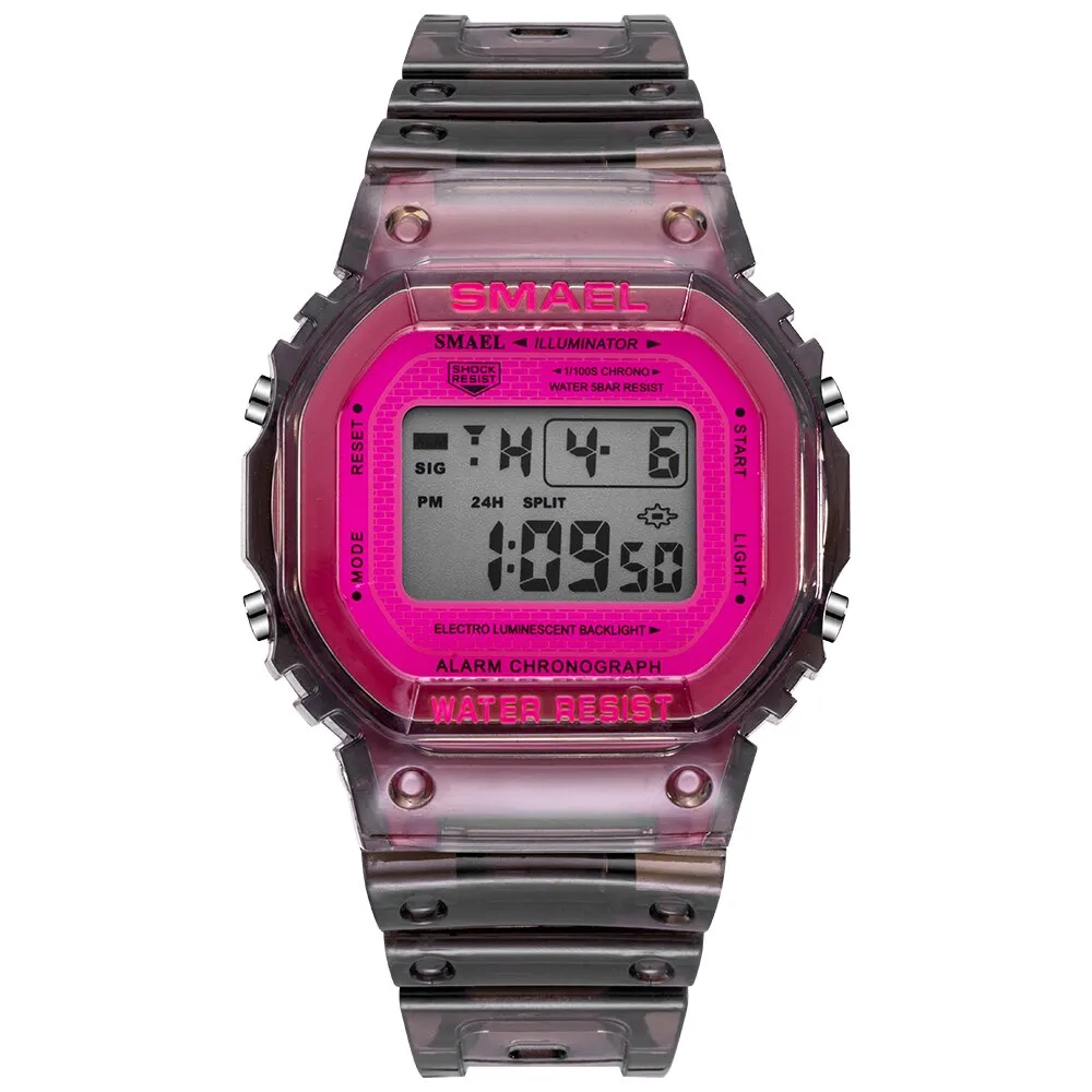 SMAEL Fashion Women &amp; Men Digital Watch Luxury Brand Student Sports Watches Unisex LED Electronic Wristwatch Teenager Clock Girl