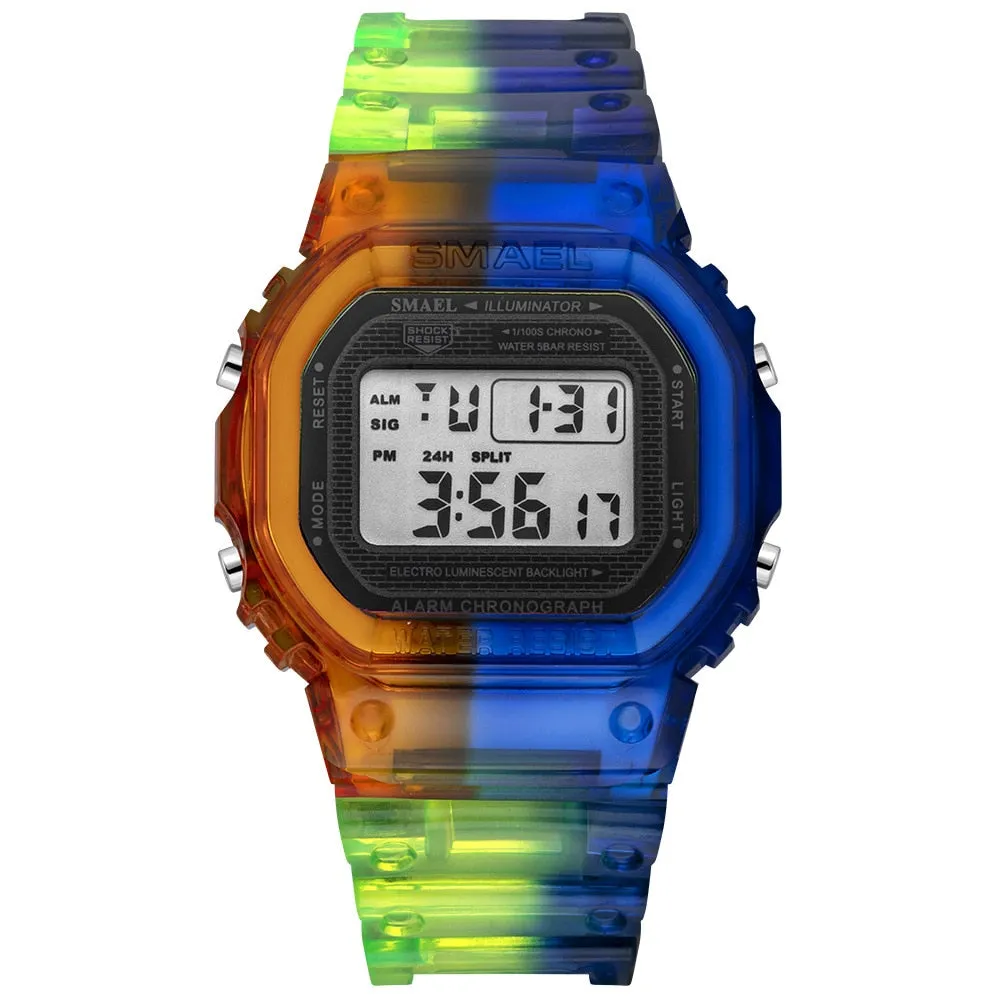 SMAEL Fashion Women &amp; Men Digital Watch Luxury Brand Student Sports Watches Unisex LED Electronic Wristwatch Teenager Clock Girl