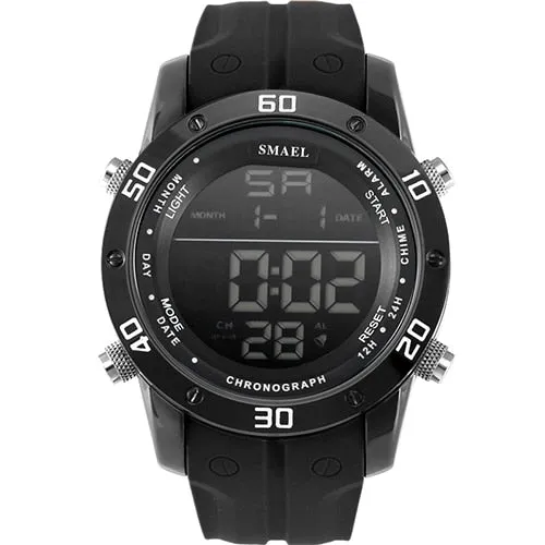 SMAEL Luxury Brand Mens Sports Watches Dive 50m Digital LED Military Watch Men Fashion Casual Electronics Wristwatches Hot Clock