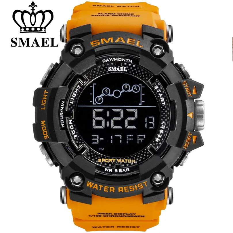 SMAEL Mens Watch Military Waterproof Sport Wrist Watch Digital Stopwatches For Men 1802 Military Watches Male Relogio Masculino