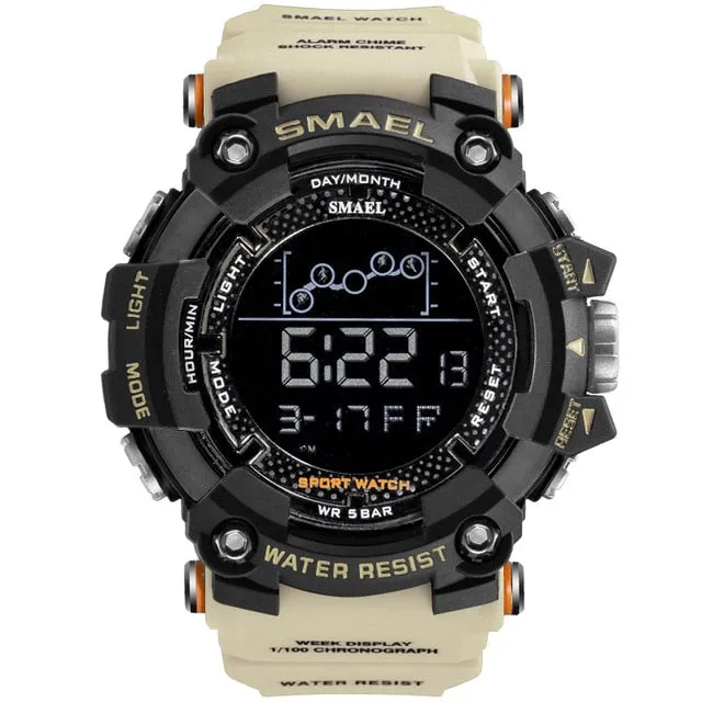 SMAEL Mens Watch Military Waterproof Sport Wrist Watch Digital Stopwatches For Men 1802 Military Watches Male Relogio Masculino