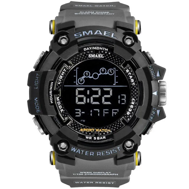 SMAEL Mens Watch Military Waterproof Sport Wrist Watch Digital Stopwatches For Men 1802 Military Watches Male Relogio Masculino