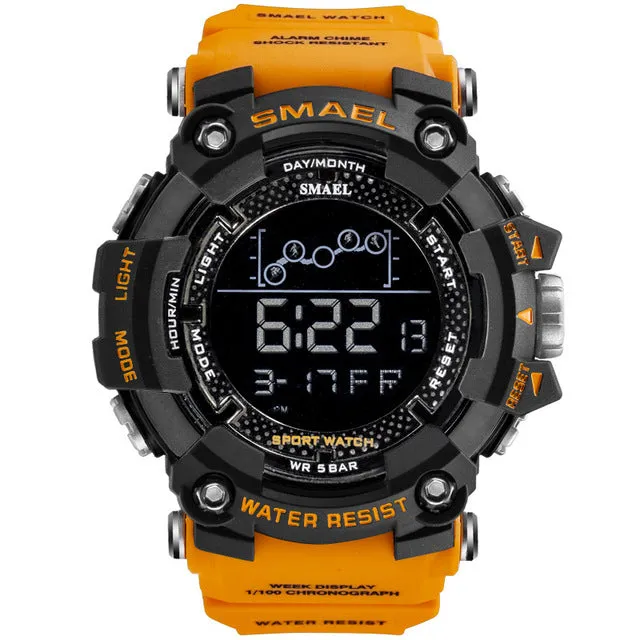 SMAEL Mens Watch Military Waterproof Sport Wrist Watch Digital Stopwatches For Men 1802 Military Watches Male Relogio Masculino