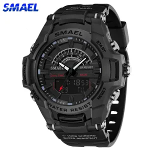 SMAEL Sport Watch For Men Clock 50M Waterproof LED Light Analog Quartz Wristwatch Men&#39;s Digital Military Army Watches Male Alarm