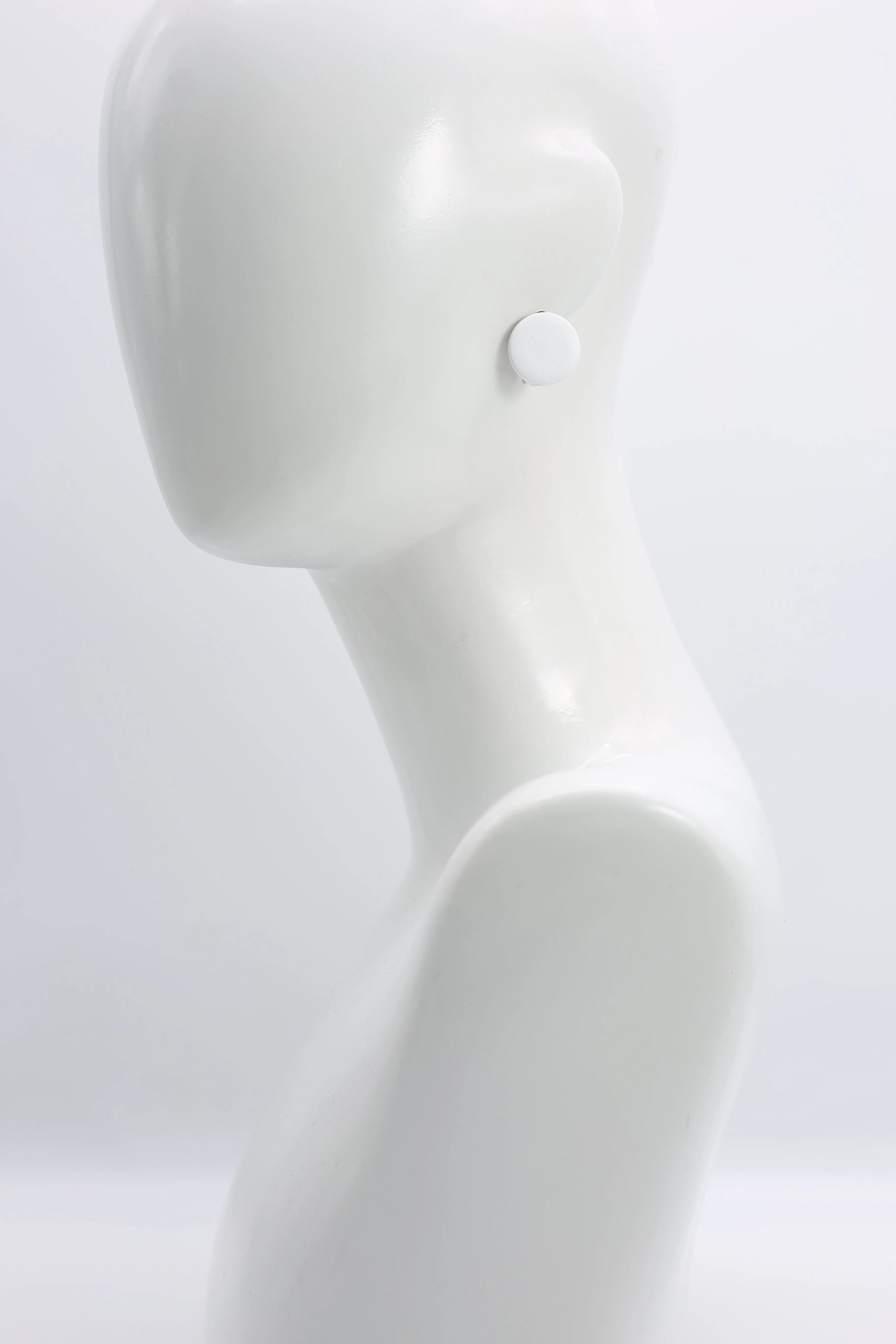 Small Round Clip-on Earrings - White