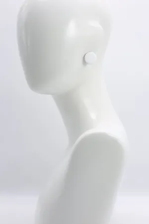 Small Round Clip-on Earrings - White