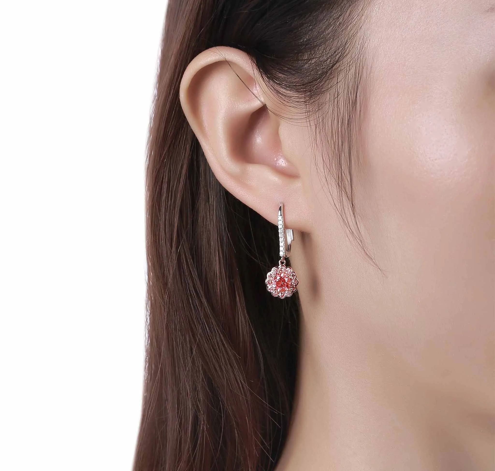 Souffle Pink  1.97ctw Lab Grown Diamond Earrings <br> E-00476PNK
