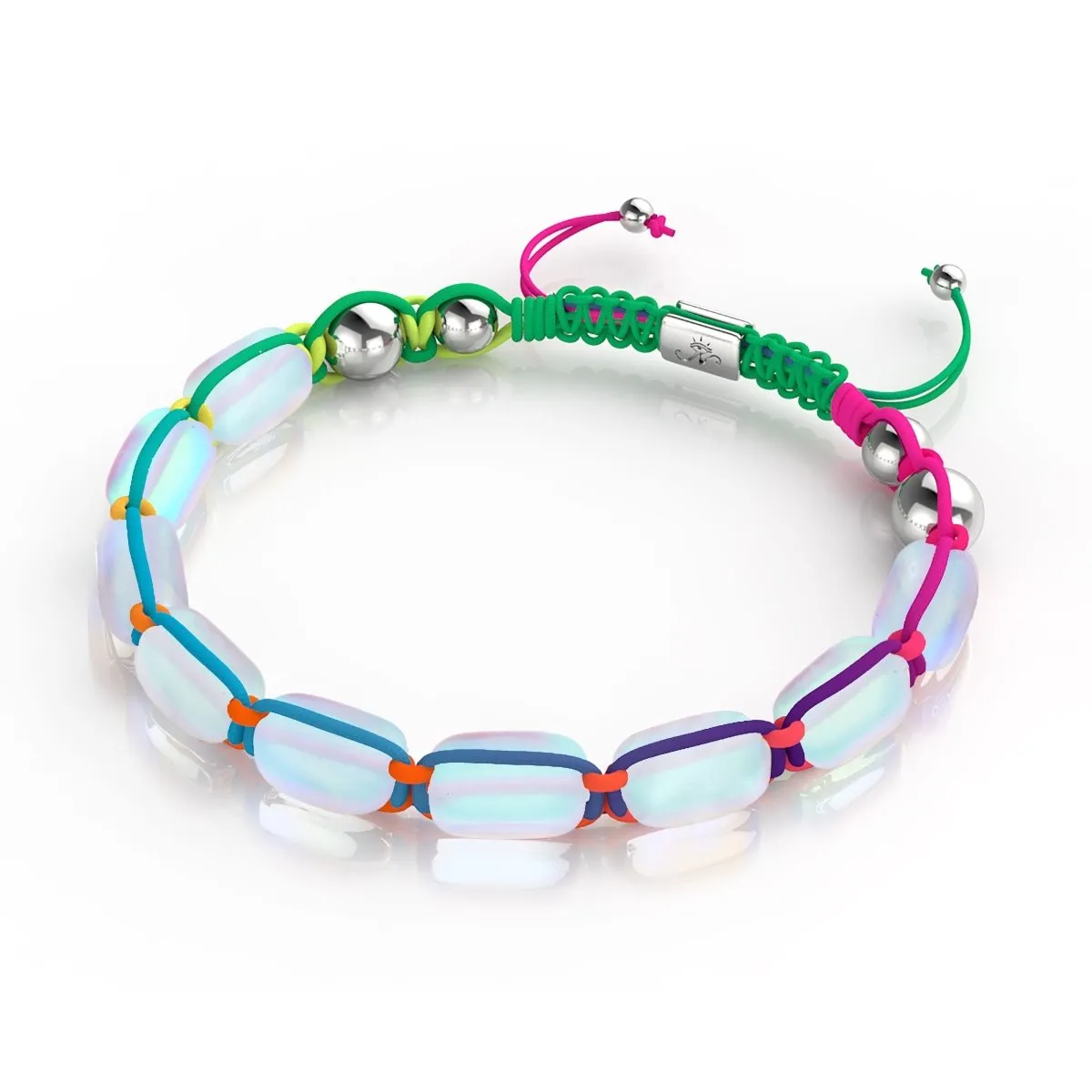 Spectrum | Mermaid Glass Pebble Macrame Bracelet