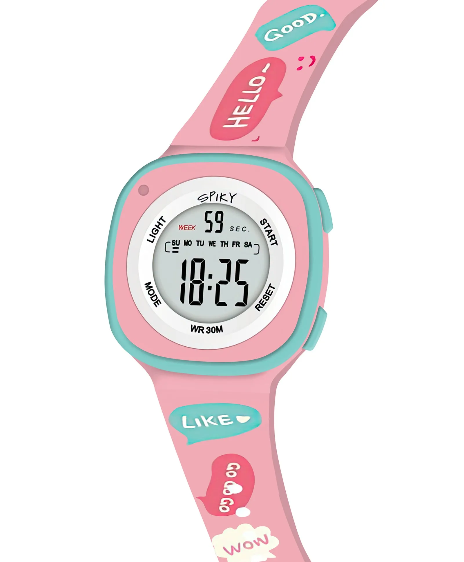 Spiky Eva15 Square Digital Watch for Kids - Turquoise