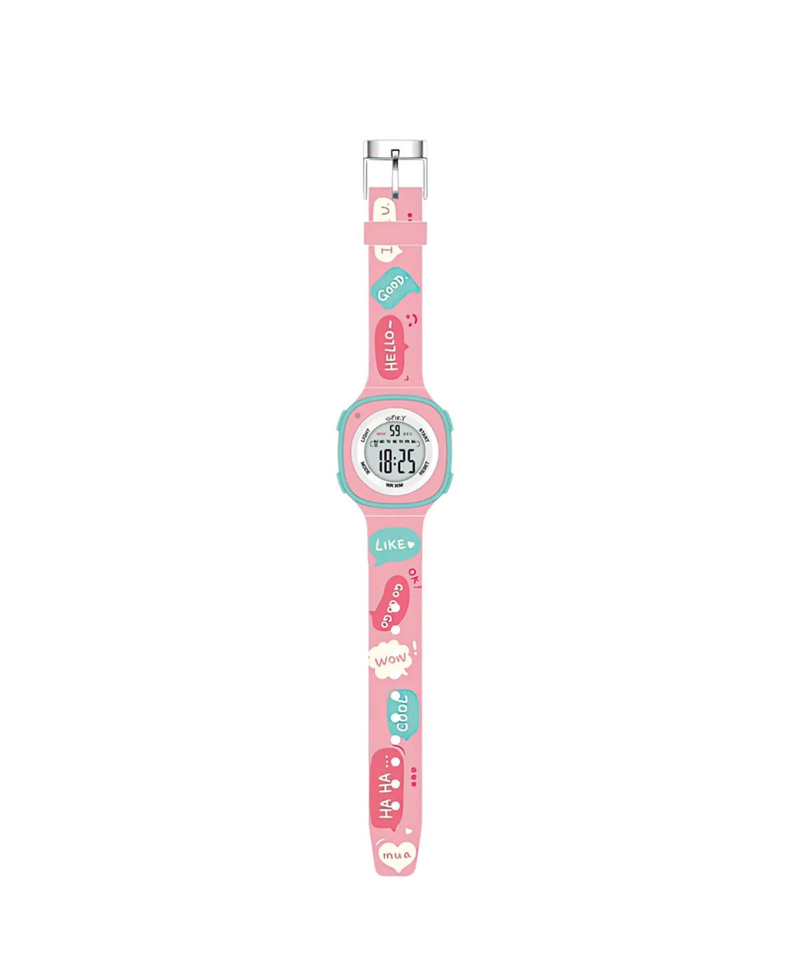 Spiky Eva15 Square Digital Watch for Kids - Turquoise