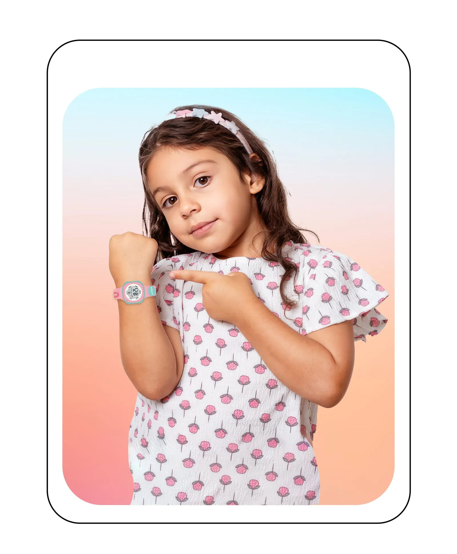 Spiky Eva15 Square Digital Watch for Kids - Turquoise