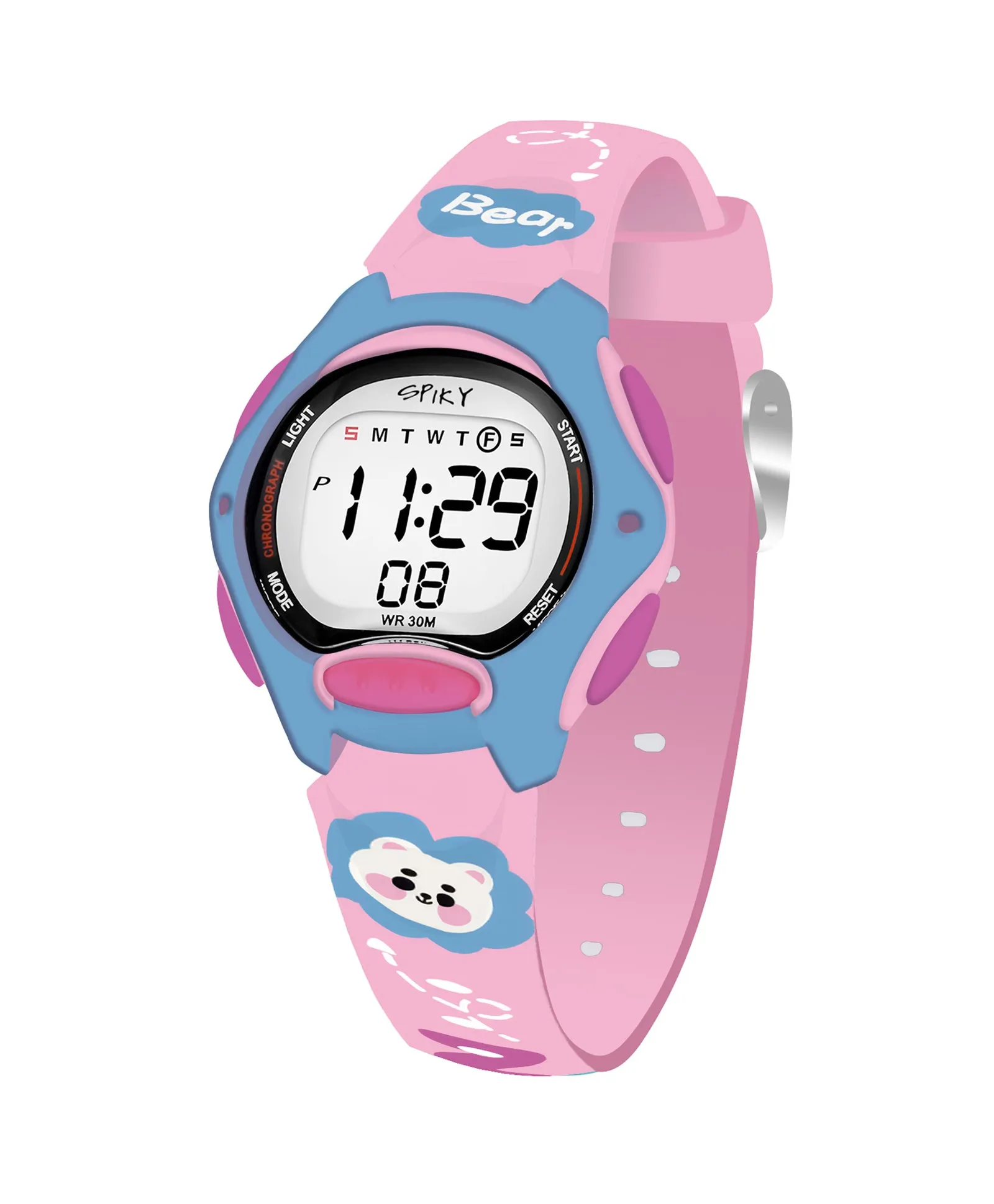 Spiky Eva18 Printed Strap Round Sports Digital Watch