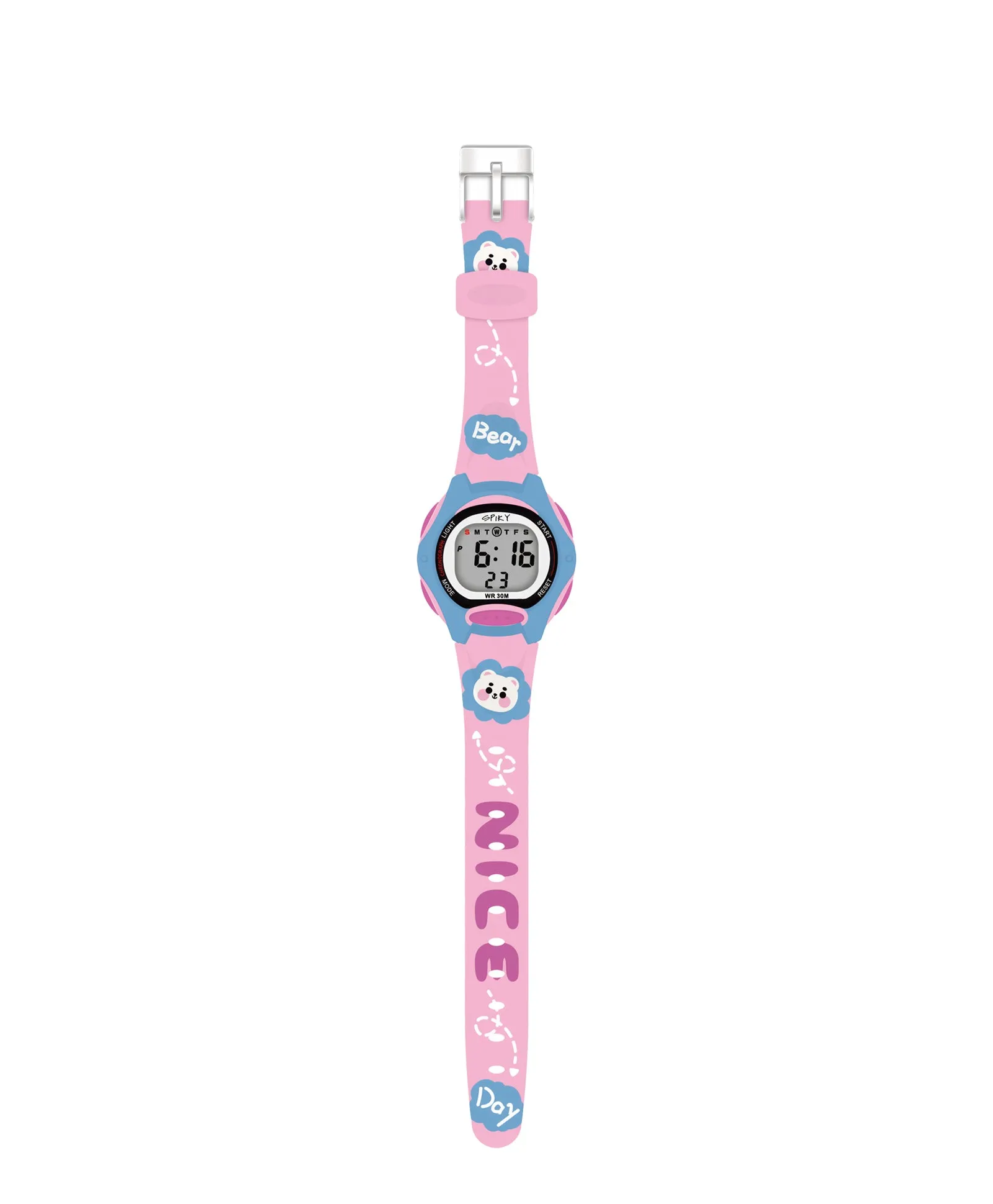 Spiky Eva18 Printed Strap Round Sports Digital Watch