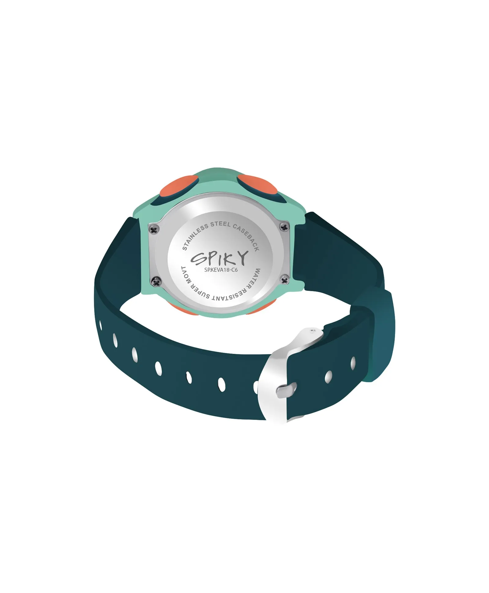 Spiky Eva18 Printed Strap Round Sports Digital Watch