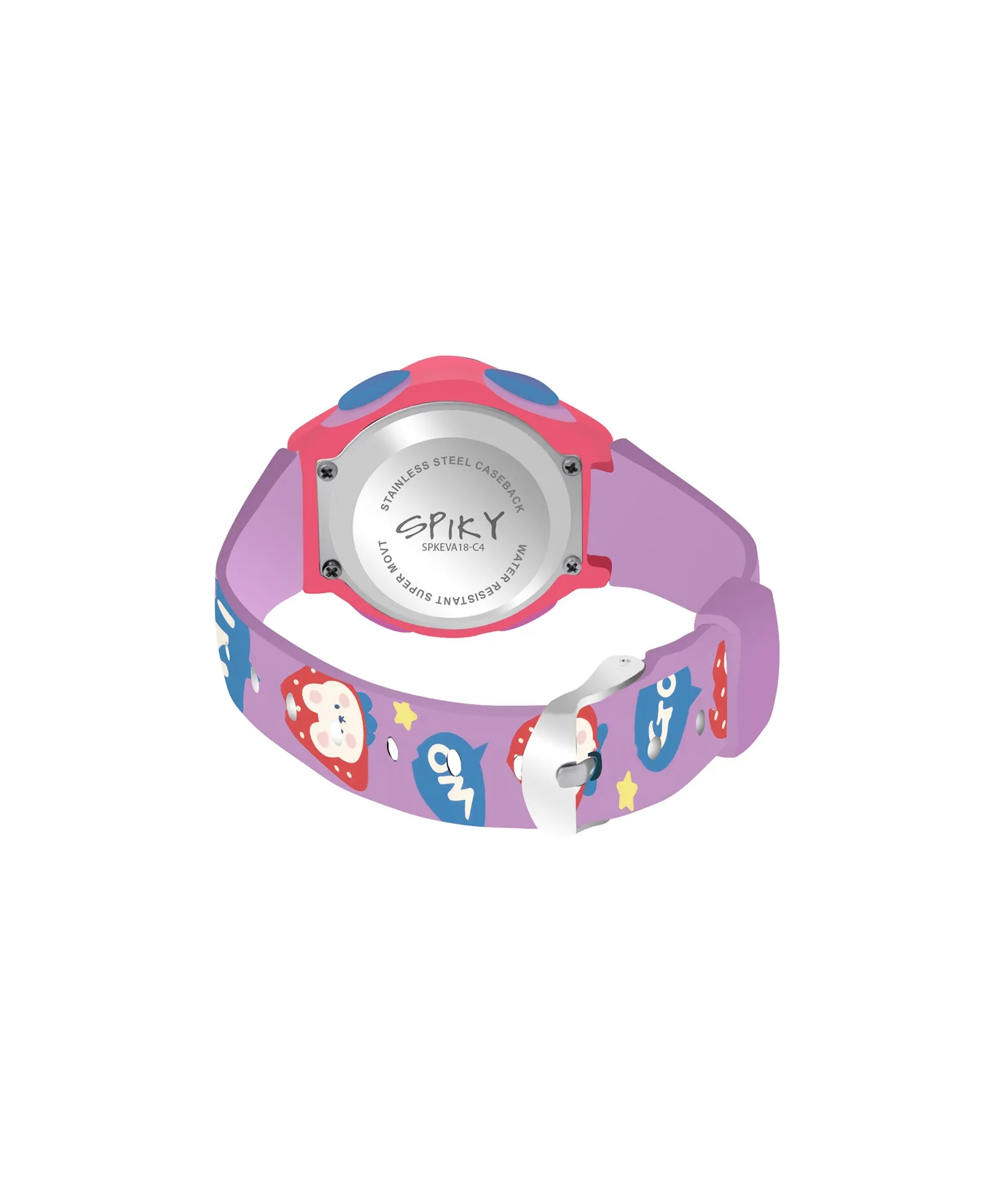 Spiky Eva18 Printed Strap Round Sports Digital Watch