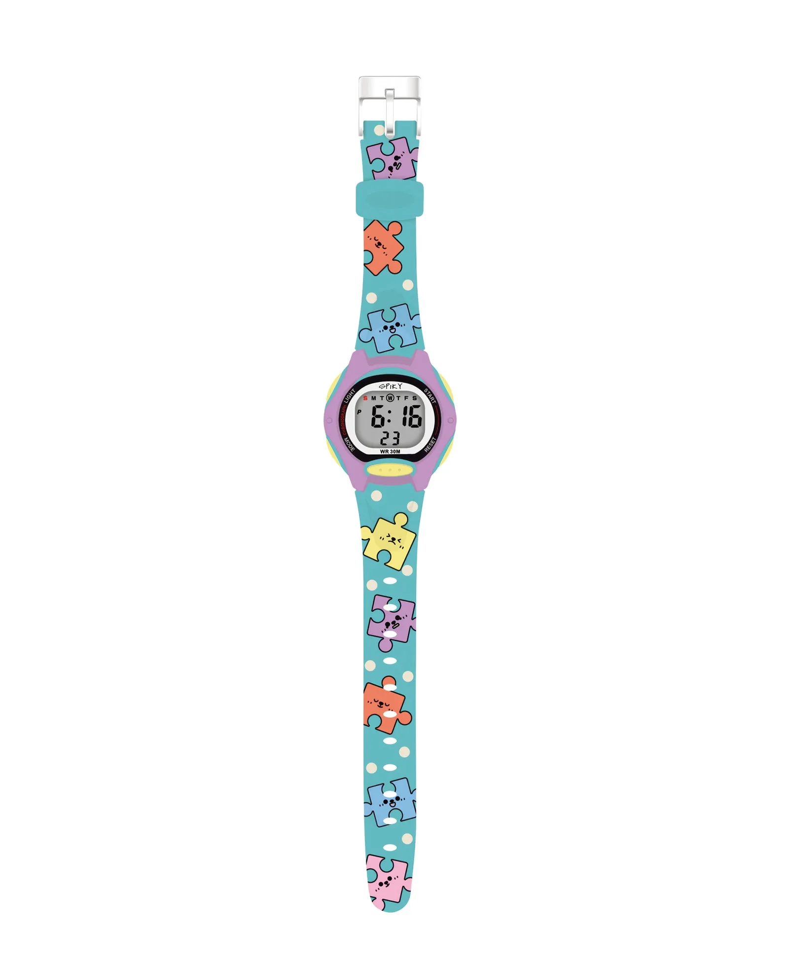 Spiky Eva18 Printed Strap Round Sports Digital Watch