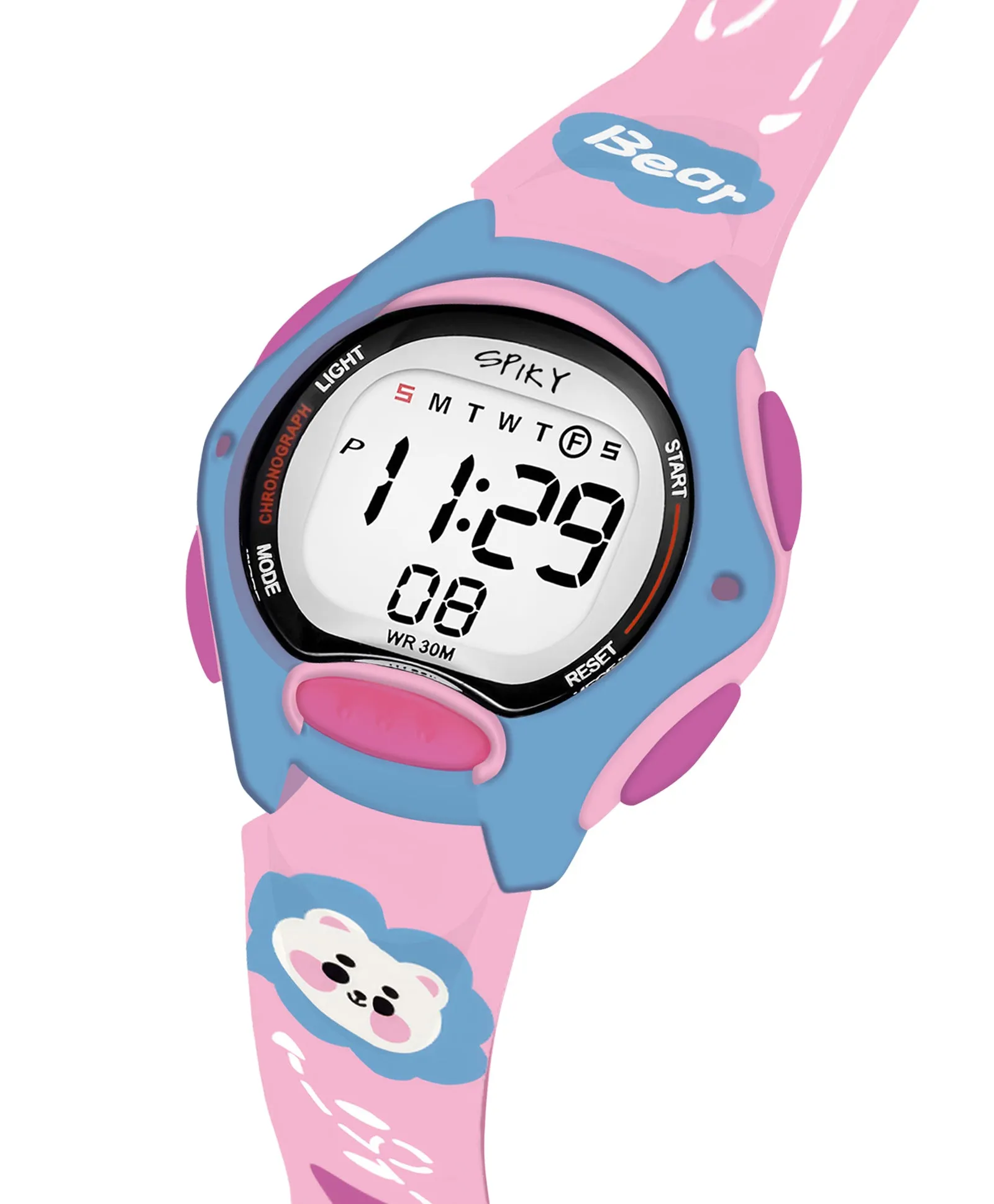 Spiky Eva18 Printed Strap Round Sports Digital Watch