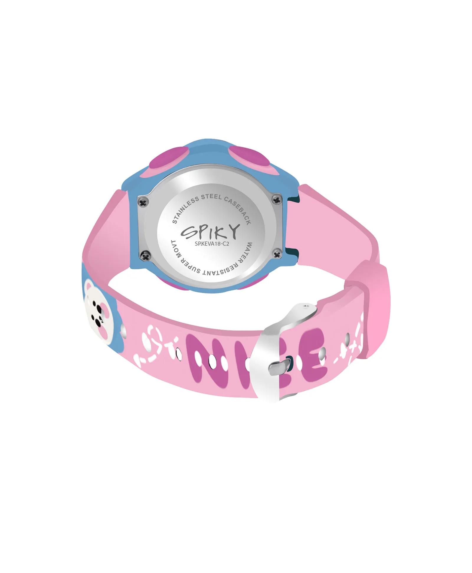 Spiky Eva18 Printed Strap Round Sports Digital Watch