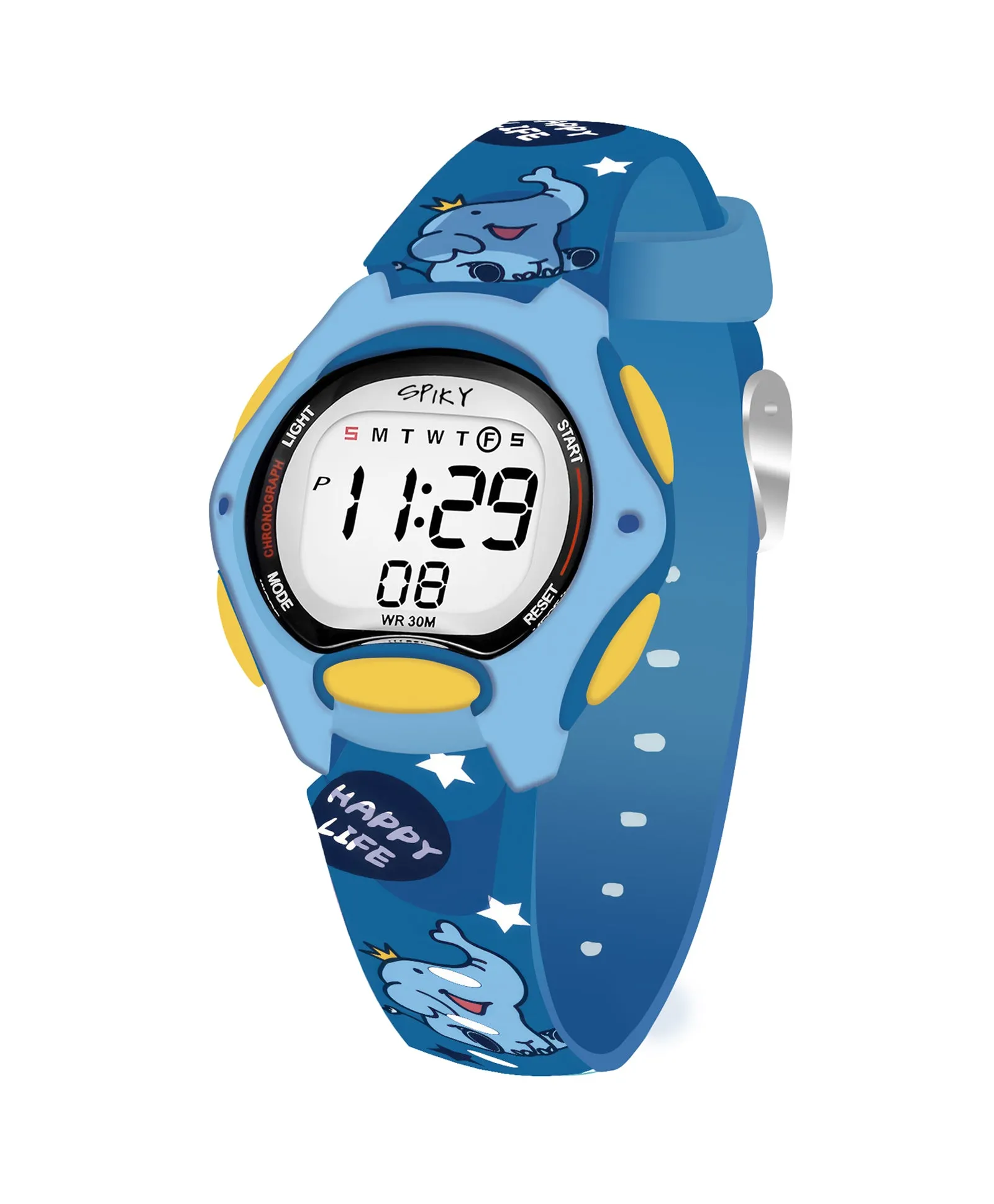 Spiky Eva18 Printed Strap Round Sports Digital Watch