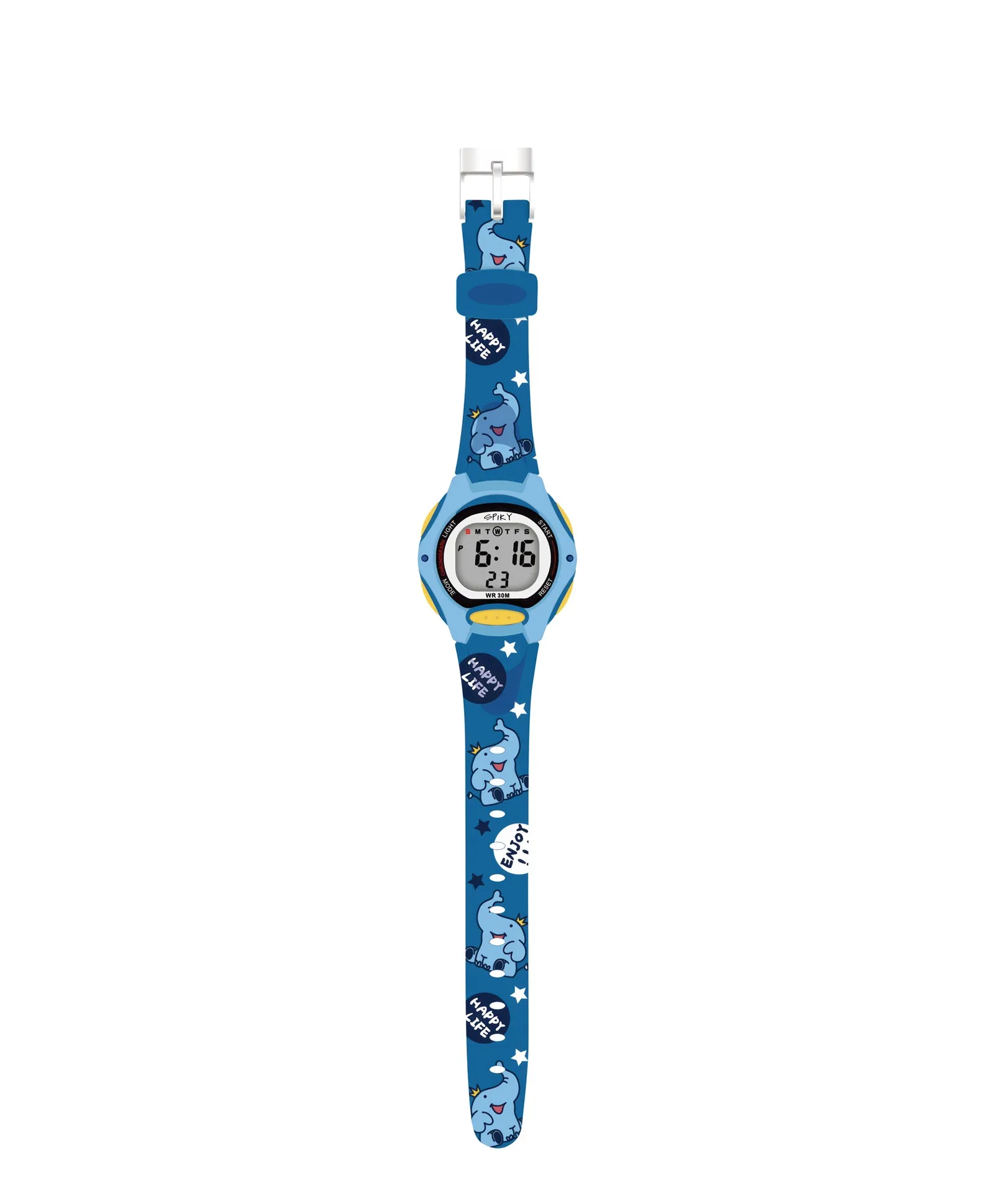 Spiky Eva18 Printed Strap Round Sports Digital Watch