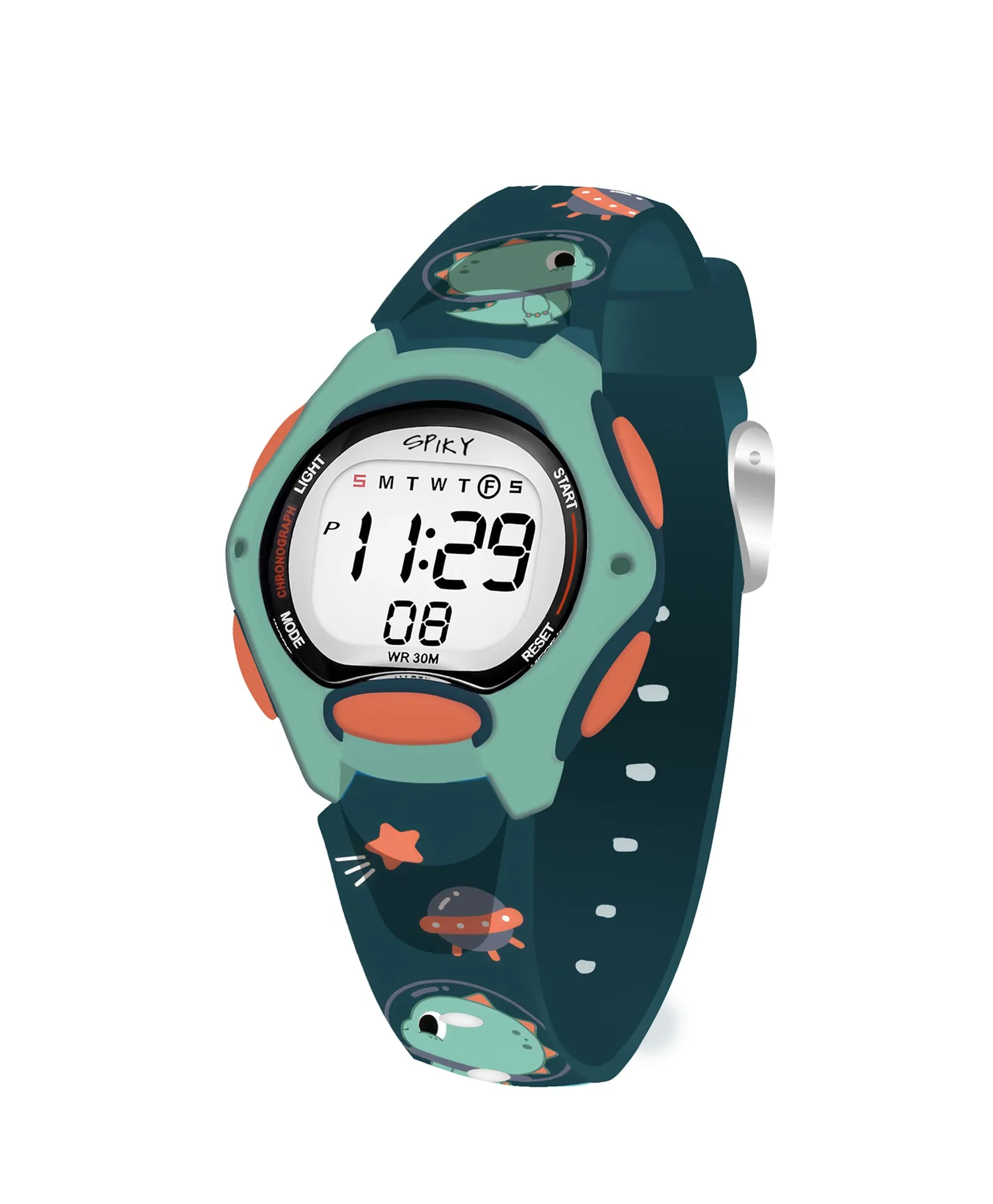 Spiky Eva18 Printed Strap Round Sports Digital Watch