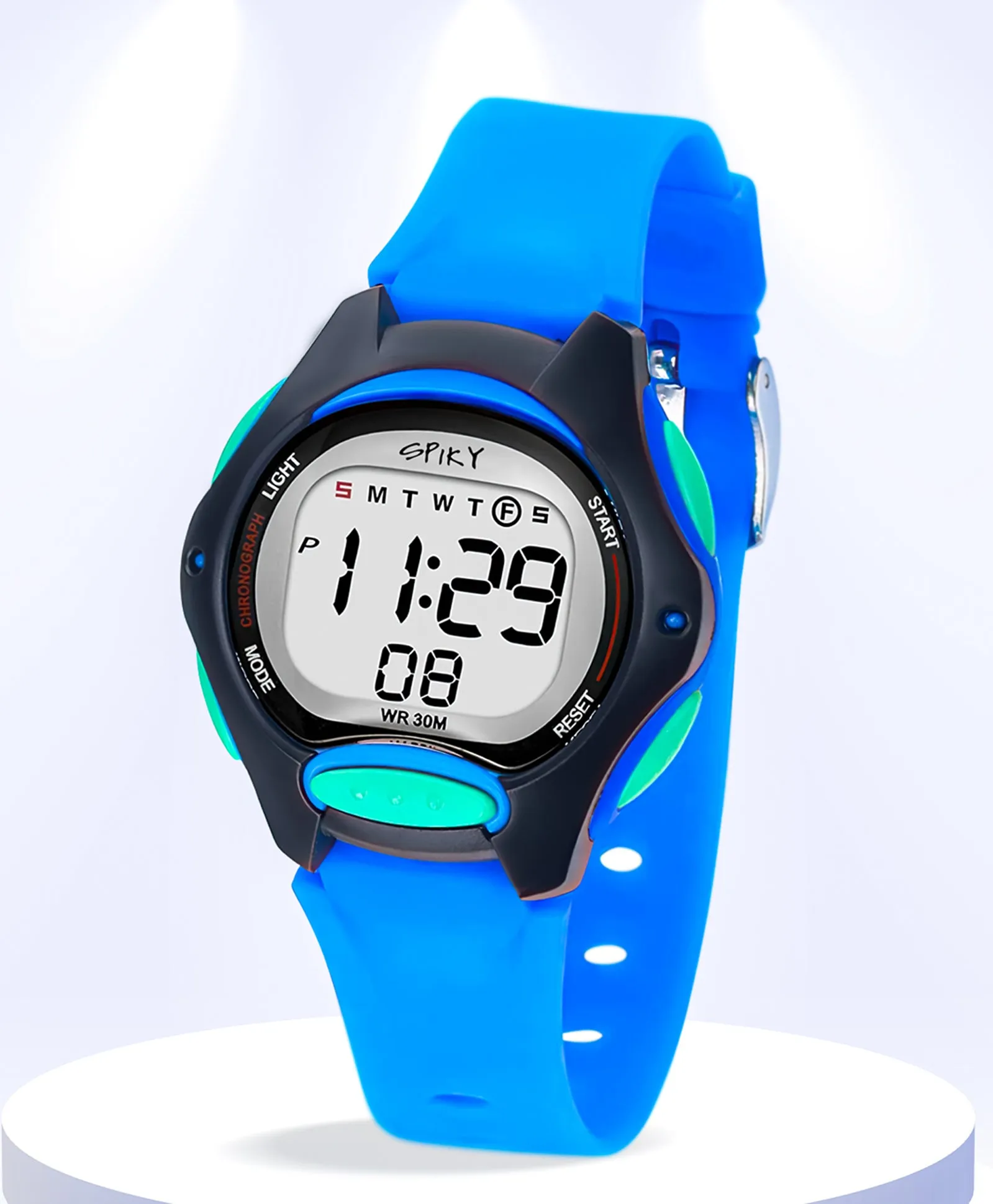 Spiky Eva2 Round Digital Kids Sports Watch - Black
