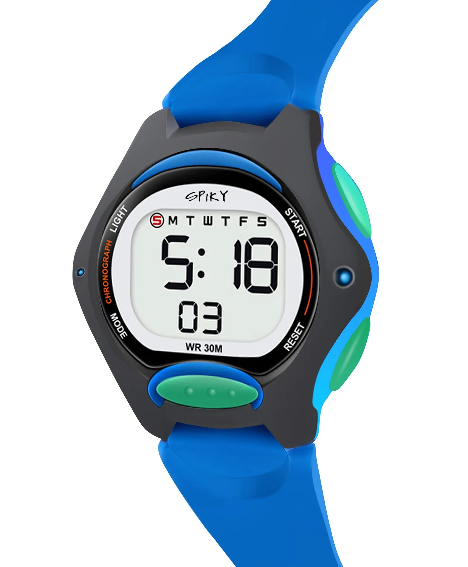 Spiky Eva2 Round Digital Kids Sports Watch - Black