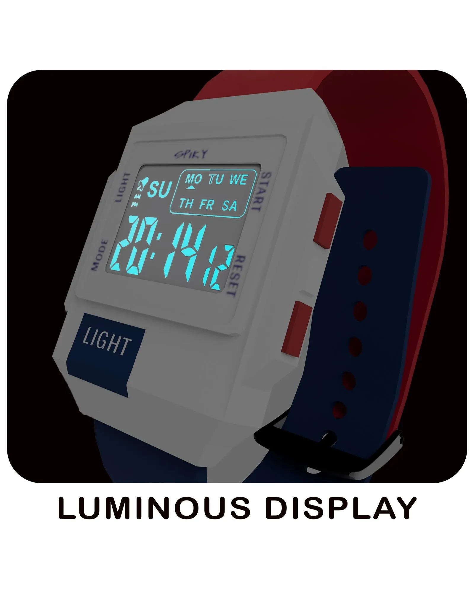 Spiky EVA34 Square Digital Sports Watch for Kids