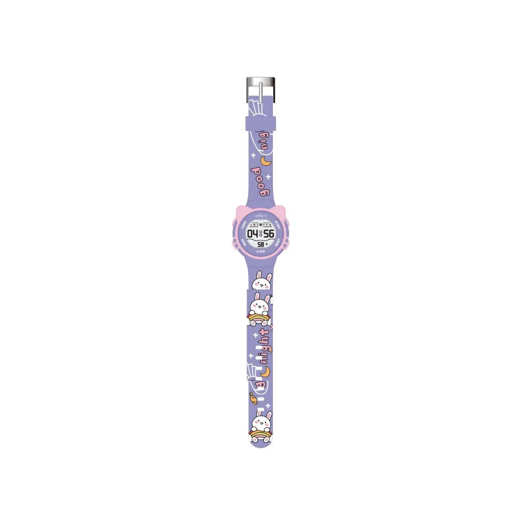 Spiky: Round Cat Shaped Sports Digital Watch - Purple