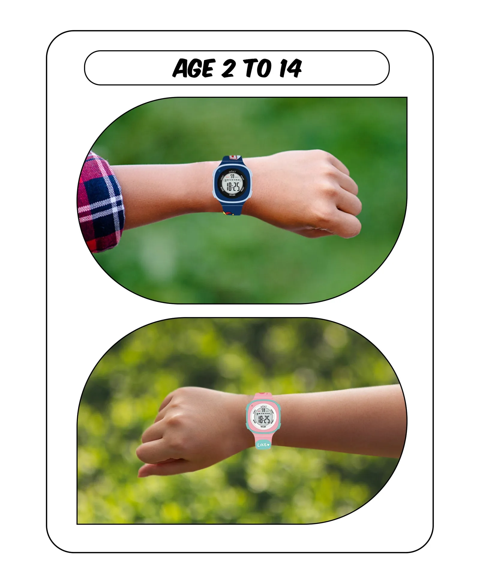 Spiky Square Digital Kids Sports Watches Combo