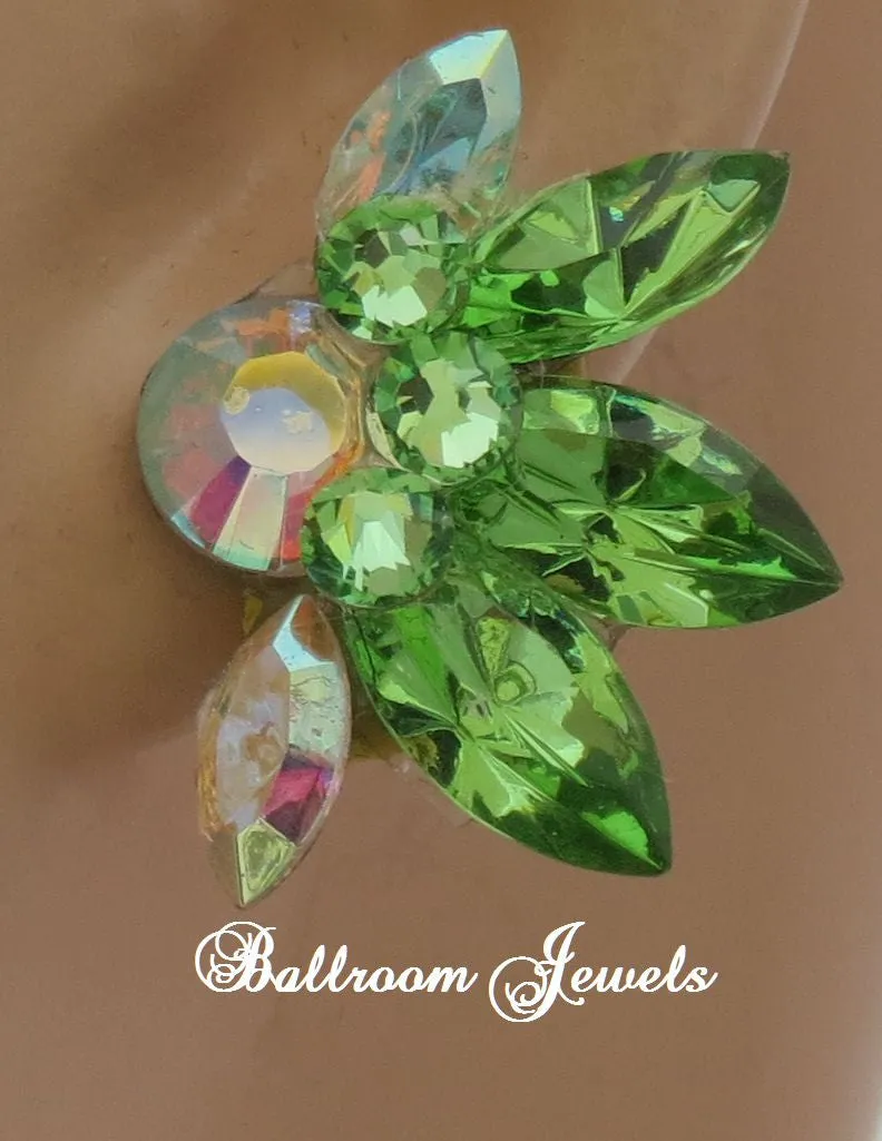Spray Crystal Ballroom earrings in peridot