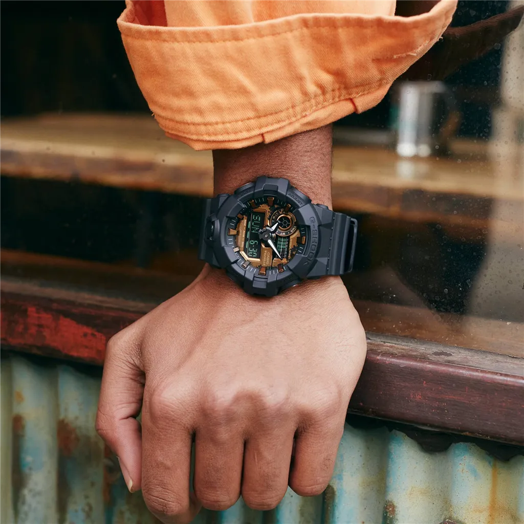 Stainless Steel Black With Brown Accents Analog/Digital GA-700 SERIES G-SHOCK Watch GA700RC-1A