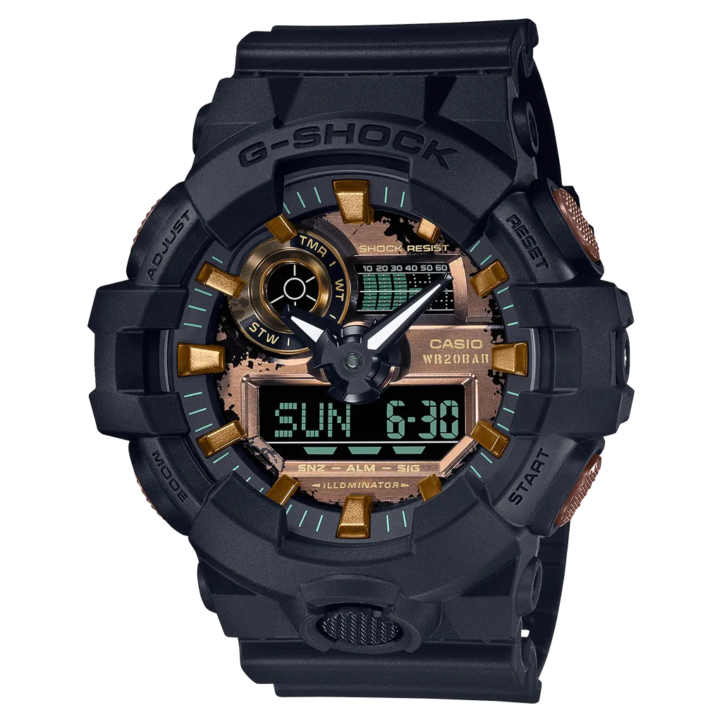 Stainless Steel Black With Brown Accents Analog/Digital GA-700 SERIES G-SHOCK Watch GA700RC-1A