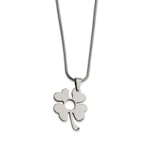 Stainless Steel Four Leaf Clover Pendant Necklace