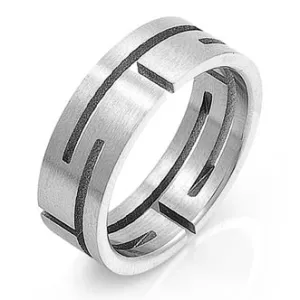 Stainless Steel Laser-cut Pattern Ring