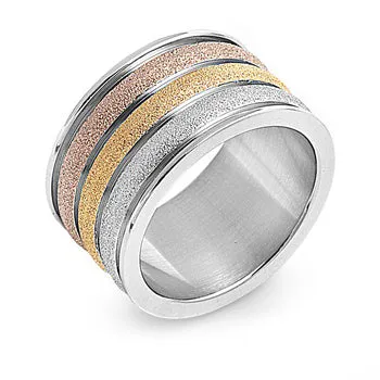 Stainless Steel Multi Color Band Ring