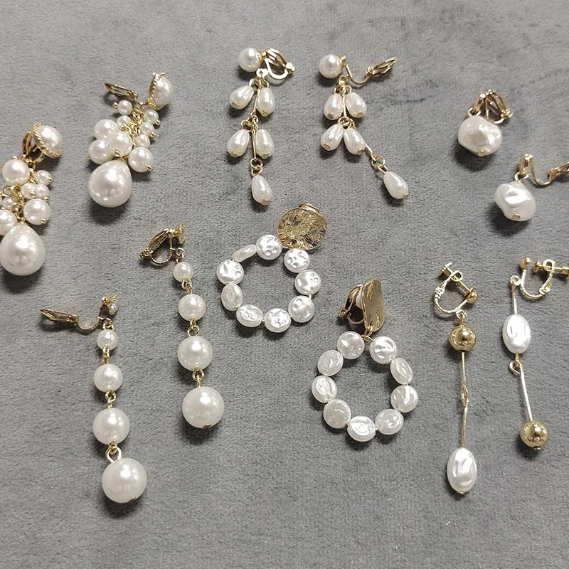 Statement Pearl Drop Clip on Earrings