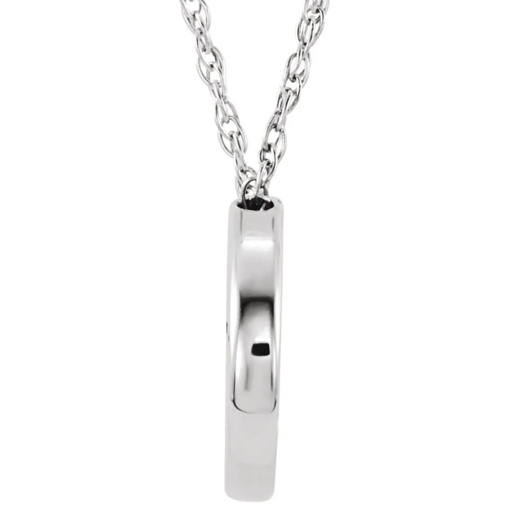 Sterling Silver 13mm Circle 18" Necklace
