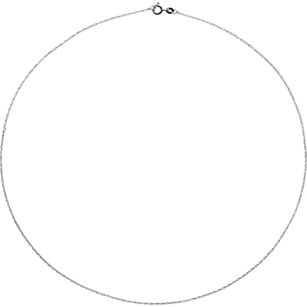 Sterling Silver .85mm Rope 16" Chain with Spring Ring