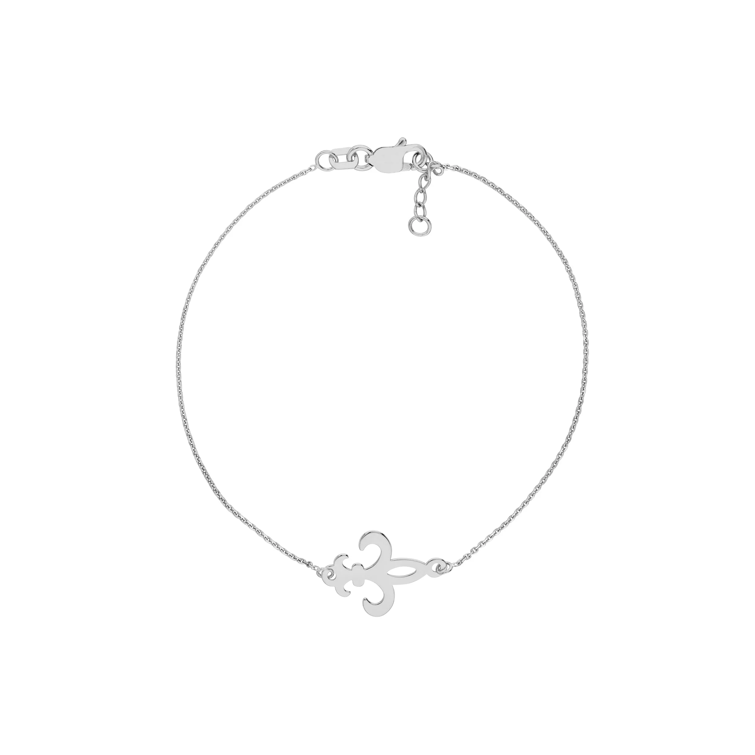 Sterling Silver Fleur-De-Lis Adjustable Bracelet
