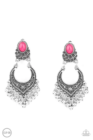 Summery Gardens Pink Paparazzi Clip-On Earrings