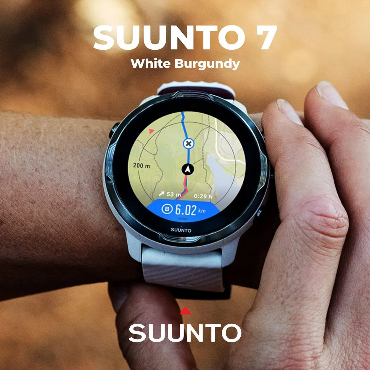 Suunto 7 White Burgundy GPS Smartwatch with Versatile Sports Experience (SS050380000)