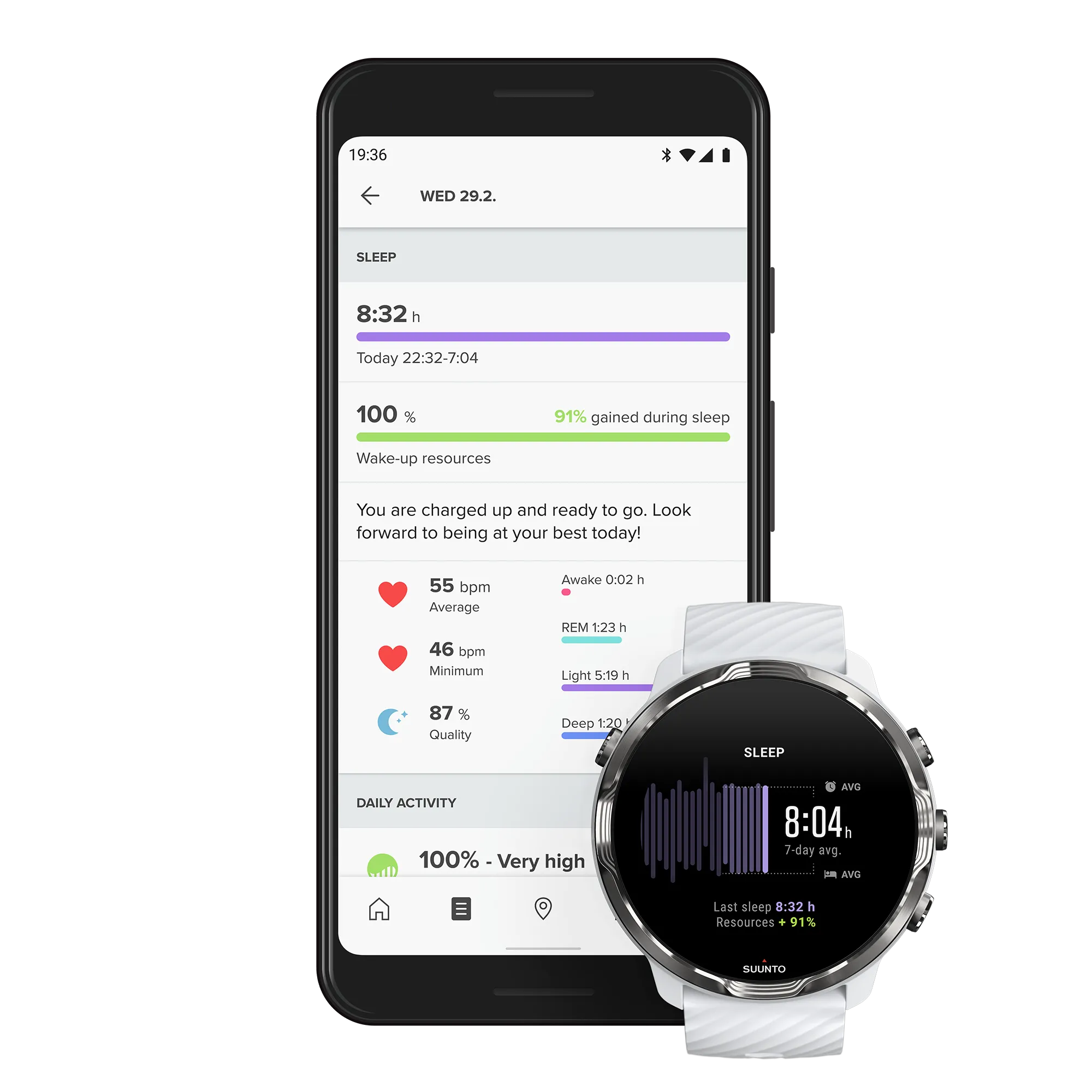 Suunto 7 White Burgundy GPS Smartwatch with Versatile Sports Experience (SS050380000)